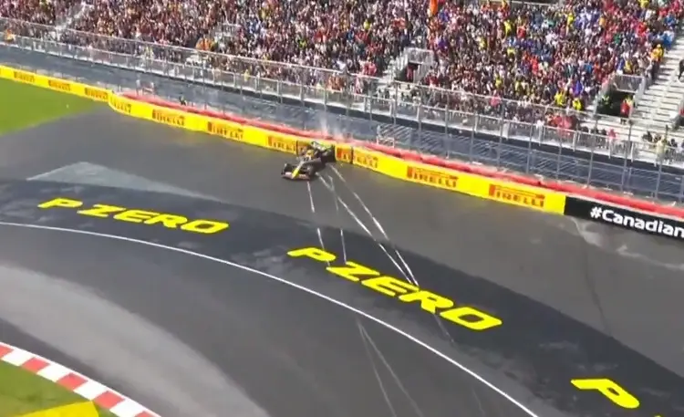 ¡Otra vez! 'Checo' Pérez destroza su auto y abandona el GP de Canadá (VIDEO)