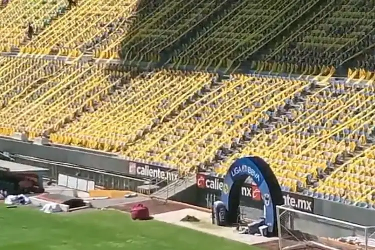 América pinta de amarillo el estadio Cuauhtémoc (VIDEO)