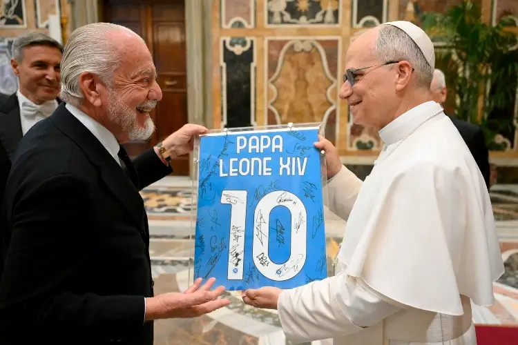 Papa León XIV recibe al Napoli, campeón de la Serie A