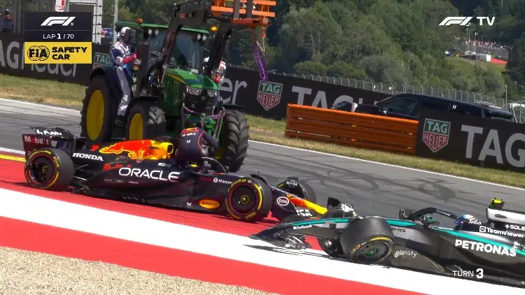 F1: Verstappen chocado y eliminado de su Gran Premio en Austria