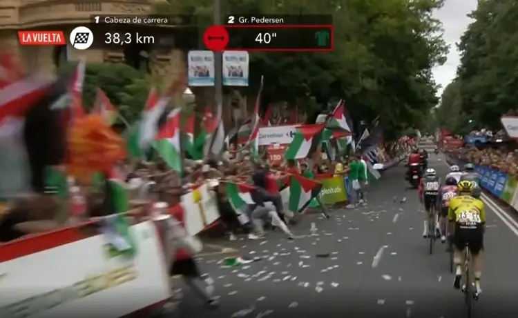 Protestas pro Palestina dejan sin ganador de etapa en la Vuelta a España