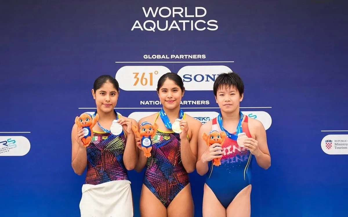 Las gemelas Mía y Lía Cueva ganan medallas para México en el Mundial Juvenil de Clavados 