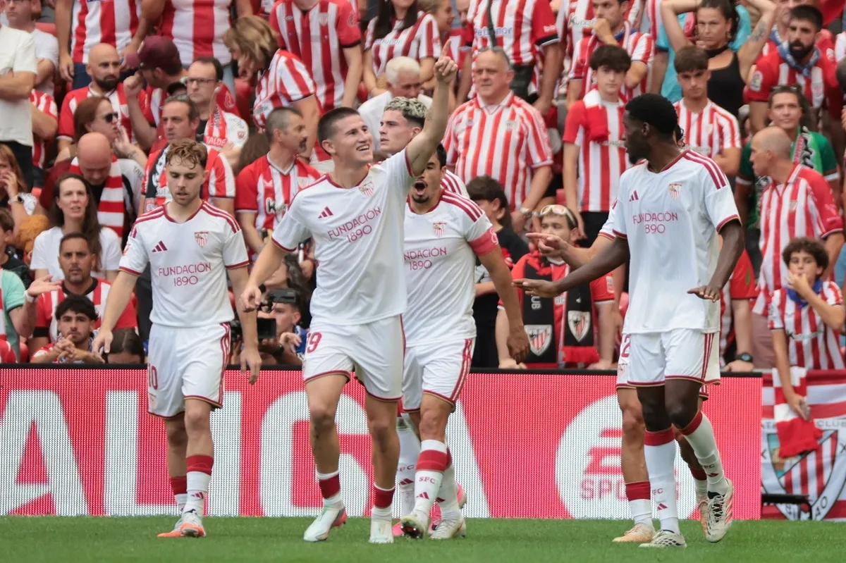 Sevilla comienza fuerte y le pega al Athletic Club de Bilbao en 'La catedral' 