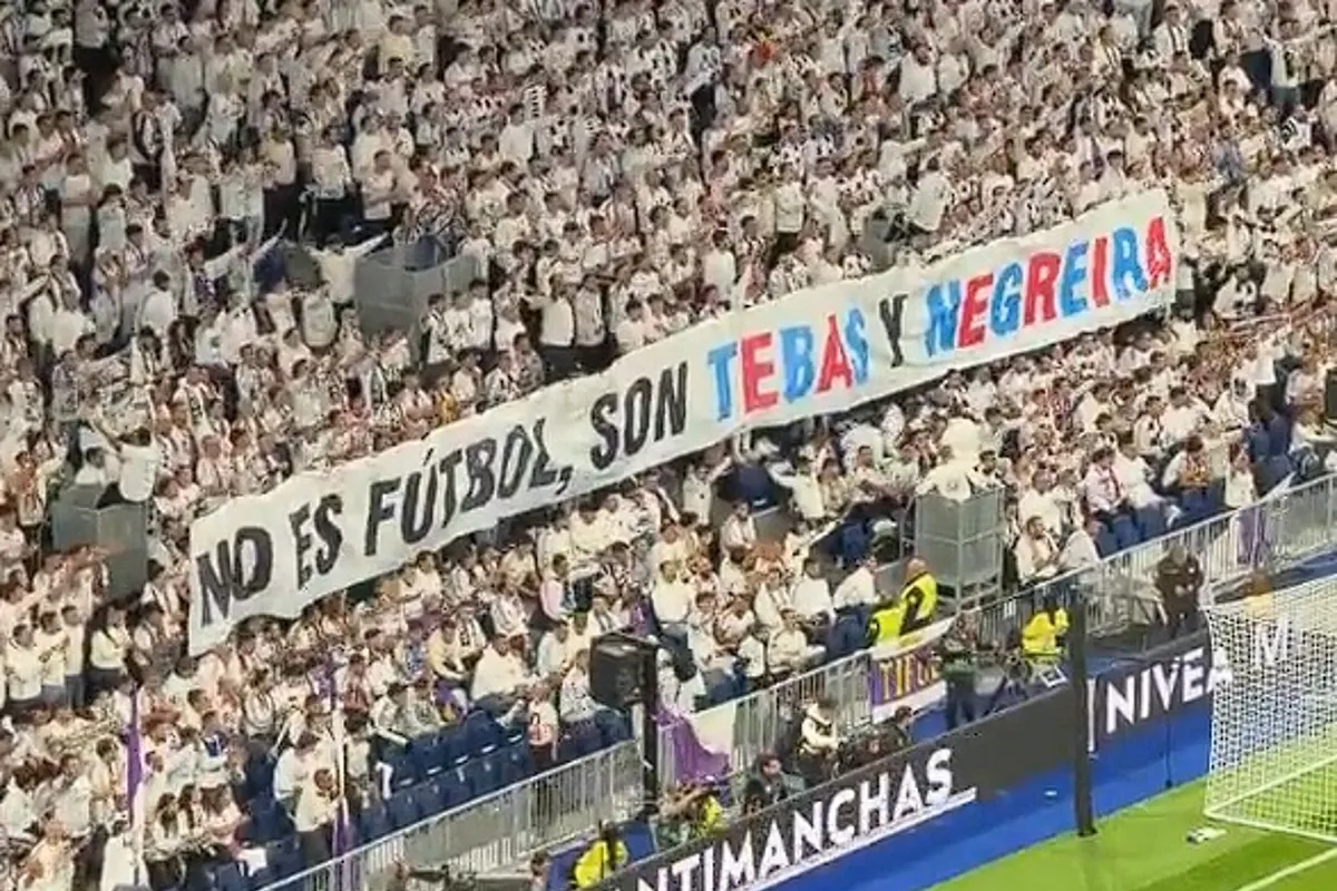 Afición del Real Madrid protesta contra presidente de La Liga y revive caso Negreira
