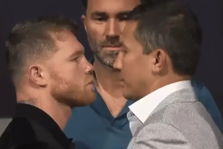 Tenso cara a cara entre Canelo y Golovkin (VIDEO)