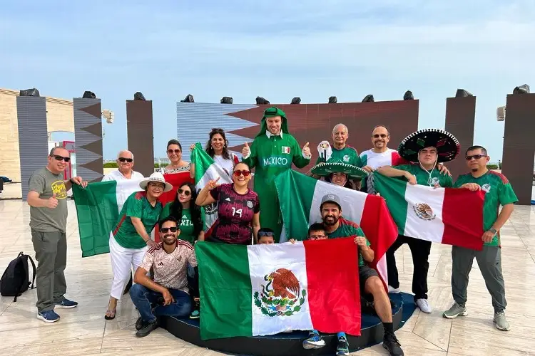 Mar de gente apoyando a México que juega hoy en Qatar 2022 (VIDEO)