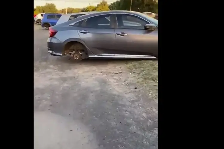 Mientras celebran con Argentina, les roban las llantas de los carros (VIDEO)