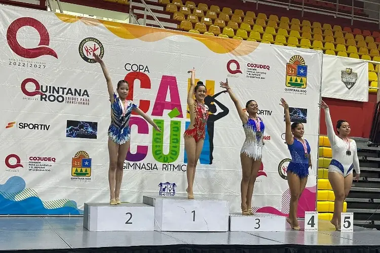 Brillan gimnastas veracruzanas de Club de Oro en Copa Cancún 2023 