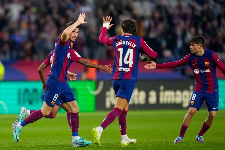Lewandowski despertó y le da triunfo al Barcelona