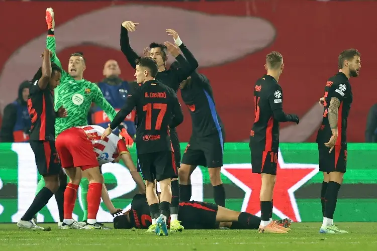 Cubarsí termina con el rostro desfigurado tras el Barcelona vs Estrella Roja (FOTO)
