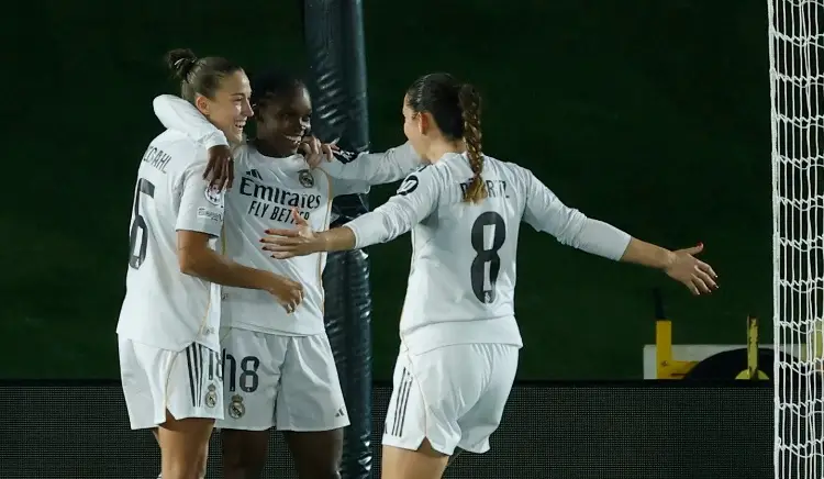 Con todo y dos expulsadas, Real Madrid marcha firme en la Champions League Femenina