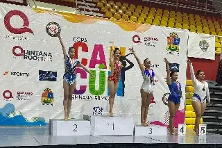 Brillan gimnastas veracruzanas de Club de Oro en Copa Cancún 2023 