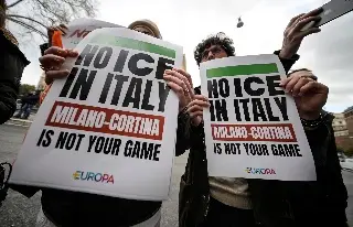 Protestan en Italia por presencia de agentes ICE en Juego Olímpicos (VIDEO)